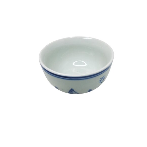 Hand-Painted Delft Blue Windmill Heavy Porcelain Bowl - Picture 3 of 7